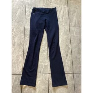 LACOSTE Women Navy Blue Flared Lounge Pants Yoga Athletic Track Pants Size 36